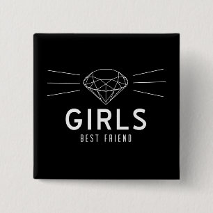 Chapa Cuadrada Los diamantes son el mejor amigo de un chica