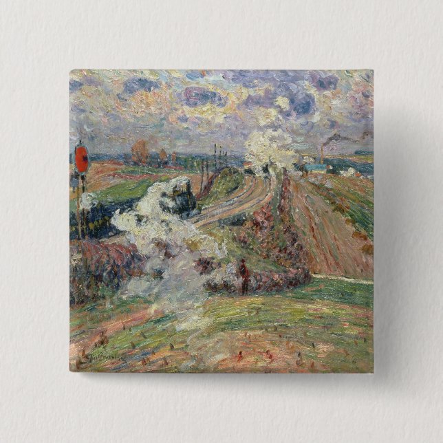 Chapa Cuadrada Los dos trenes (Anverso)