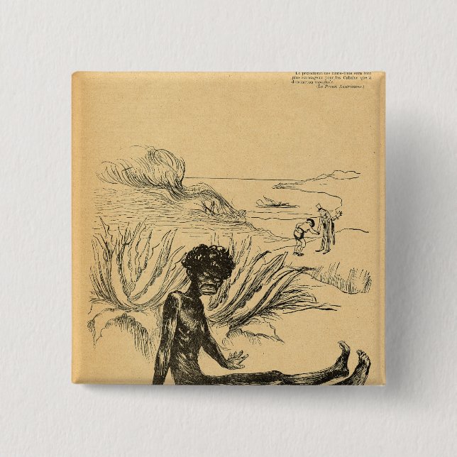 Chapa Cuadrada Los Estados Unidos toman Cuba de España (Anverso)