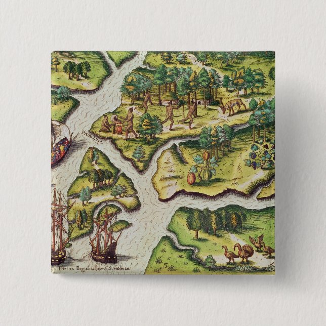 Chapa Cuadrada Los franceses llegan el puerto real (Anverso)