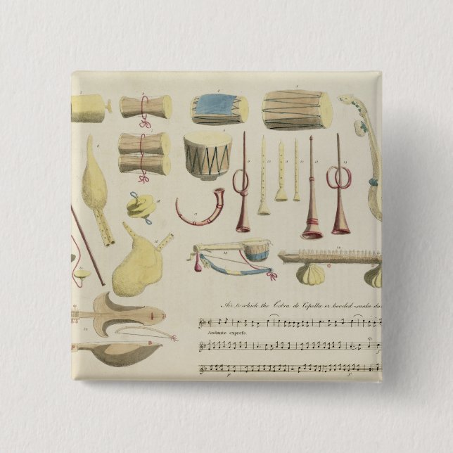 Chapa Cuadrada Los instrumentos musicales indios, platean 23 de (Anverso)