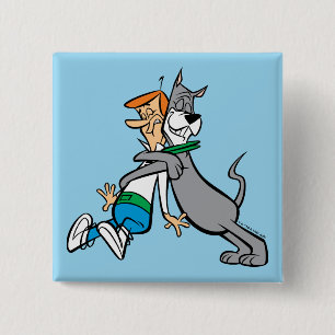 Chapa Cuadrada Los Jetsons   George y Astro Hug