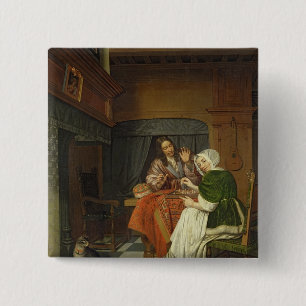 Chapa Cuadrada Los jugadores de ajedrez, c.1670