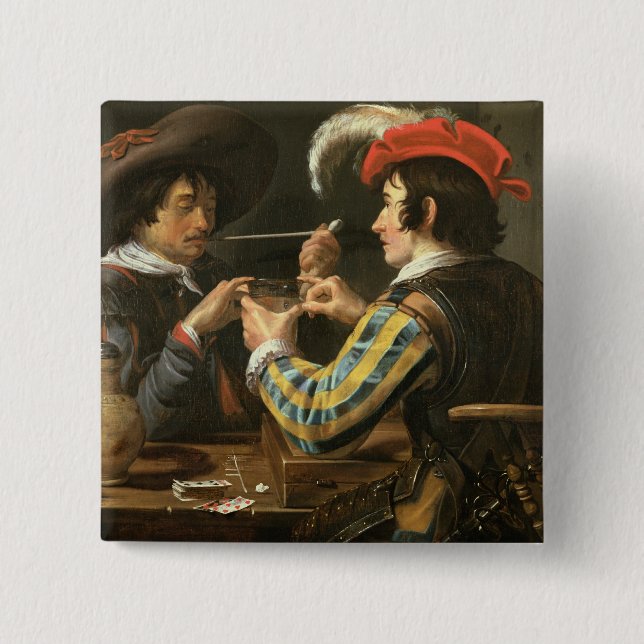 Chapa Cuadrada Los jugadores de tarjeta (Anverso)