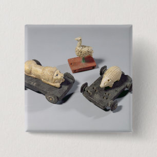 Chapa Cuadrada Los juguetes de los niños: un erizo, un león y u