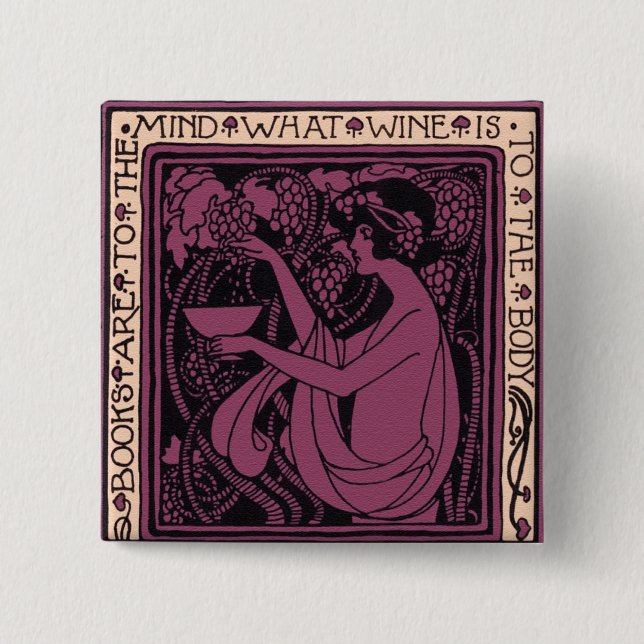 Chapa Cuadrada Los libros son para la mente (Anverso)