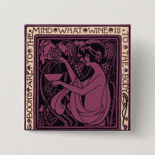 Chapa Cuadrada Los libros son para la mente