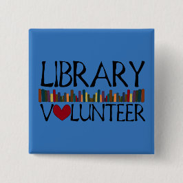 Chapa Cuadrada Los libros voluntarios de la biblioteca - cambie