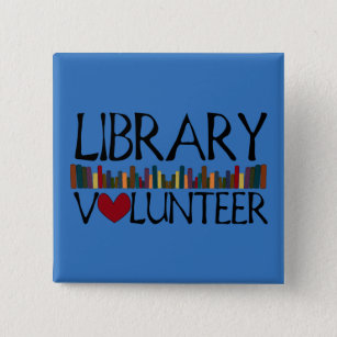 Chapa Cuadrada Los libros voluntarios de la biblioteca - cambie