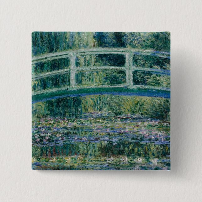 Chapa Cuadrada Los lirios de agua de Claude Monet y el puente jap (Anverso)