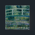 Chapa Cuadrada Los lirios de agua de Claude Monet y el puente jap<br><div class="desc">1899. Claude Monet (14 de noviembre de 1840 a 5 de diciembre de 1926) fue fundador de la pintura impresionista francesa, y el profesional más consistente y prolífico de la filosofía del movimiento de expresar las percepciones propias ante la naturaleza, especialmente en lo que se refiere a la pintura al...</div>