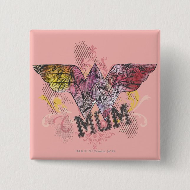 Chapa Cuadrada Los medios mixtos de mamá se maravillan (Anverso)