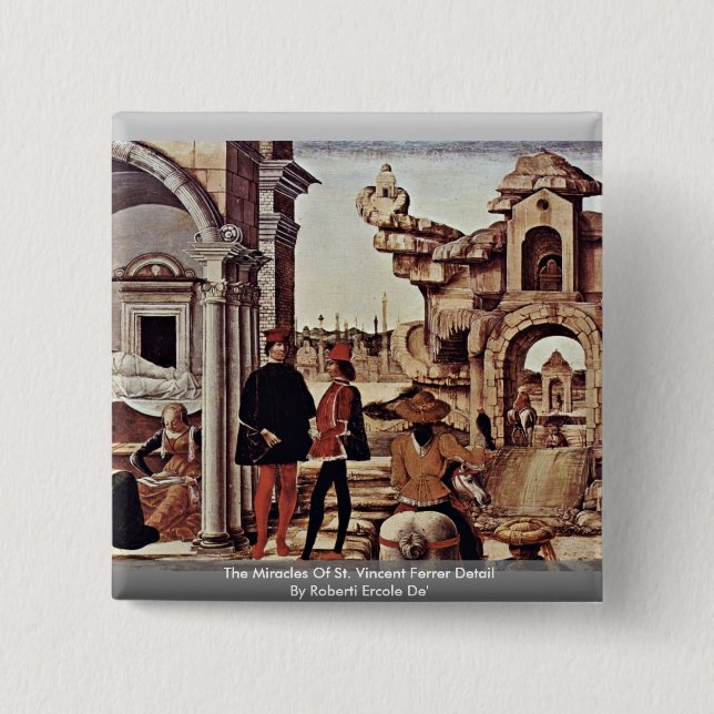 Chapa Cuadrada Los milagros del detalle del St. Vincent Ferrer (Anverso)