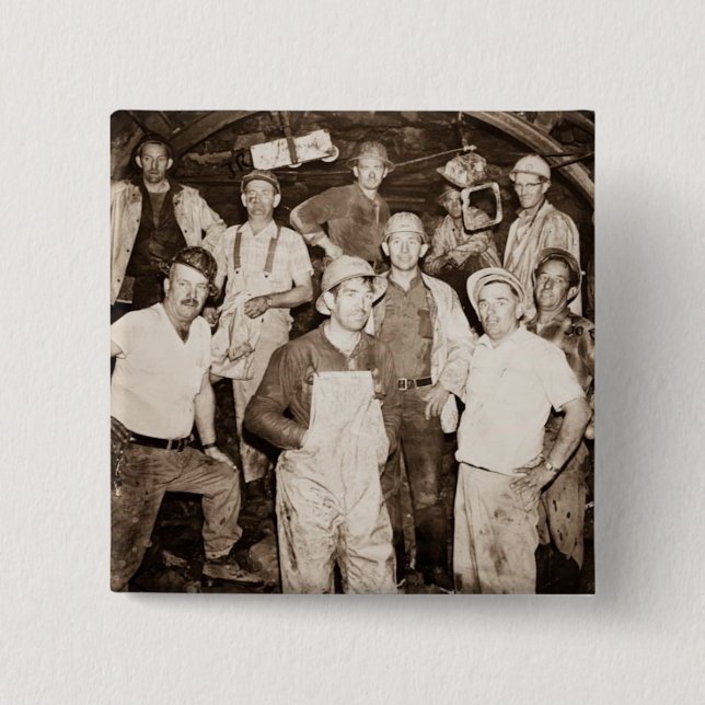 Chapa Cuadrada Los mineros (Anverso)