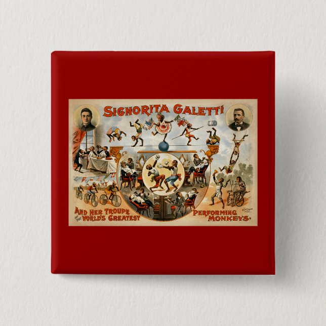 Chapa Cuadrada Los monos de ejecución más grandes 1892 del mundo (Anverso)