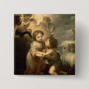Chapa Cuadrada Los niños Cristo y San Juan Bautista