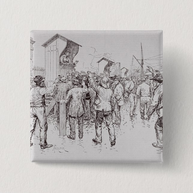 Chapa Cuadrada Los parados de Londres (Anverso)