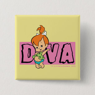 Chapa Cuadrada Los Picapiedra   Pebbles - Pequeña Diva
