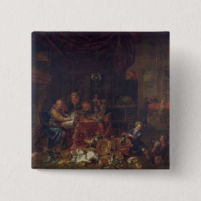 Chapa Cuadrada Los prestamistas (Anverso)