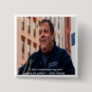 Chapa Cuadrada Los principios de Chris Christie sobre la política
