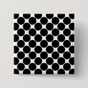 Chapa Cuadrada Los puntos de polka negros y blancos 2.