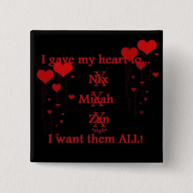 Chapa Cuadrada Los quiero todos (Anverso)