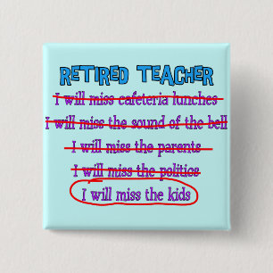 Chapa Cuadrada Los regalos divertidos jubilados de Srta. The Kids