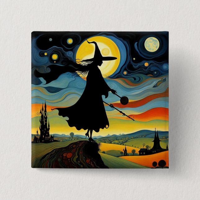 Chapa Cuadrada Los relojes de bruja (Anverso)