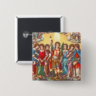 Chapa Cuadrada Los Siete Archangels (CP 001; Cromolitografía)