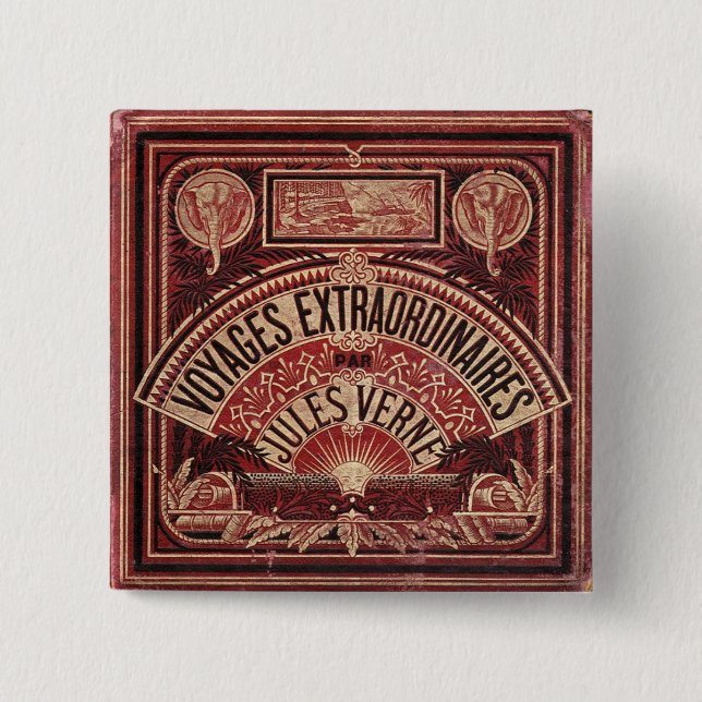 Chapa Cuadrada Los "VIAJES EXTRAORDINAIRES " de Jules Verne (Anverso)