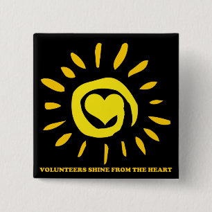 Chapa Cuadrada Los voluntarios brillan del corazón encienden par