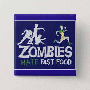 Chapa Cuadrada Los zombis odian los alimentos de preparación