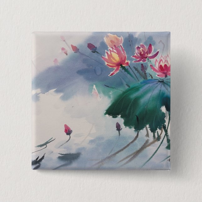 Chapa Cuadrada Lotus en la charca (Anverso)