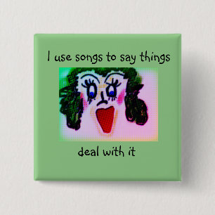 Chapa Cuadrada Loudmouth lady personalizado usa canciones para de