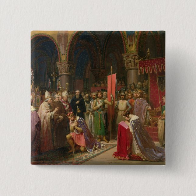 Chapa Cuadrada Louis VII los jóvenes, rey de Francia (Anverso)