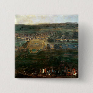 Chapa Cuadrada Louis XIV que caza cerca del castillo francés de