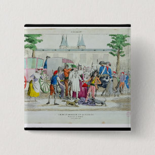 Chapa Cuadrada Louis XVI y su familia llevados al templo