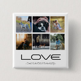 Chapa Cuadrada Love Dog Family Portrait Collage Design