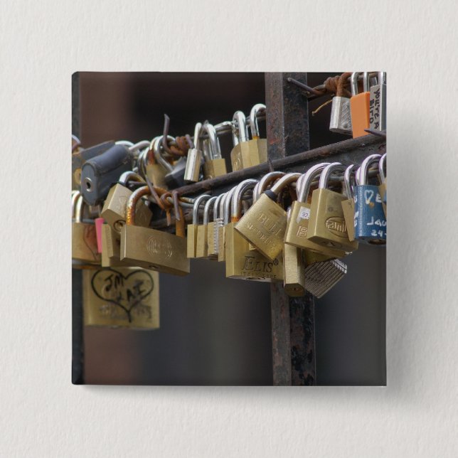 Chapa Cuadrada Love Padlocks, Praga (Anverso)