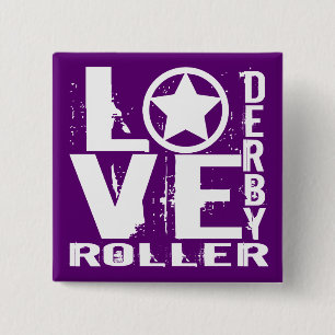 Chapa Cuadrada LOVE Roller Derby