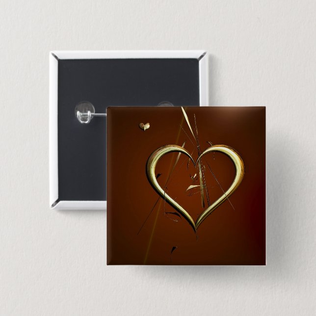 Chapa Cuadrada Love Shards of Gold Badge (Anverso y reverso)