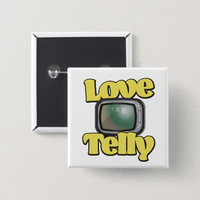 Chapa Cuadrada Love Telly (Anverso y reverso)