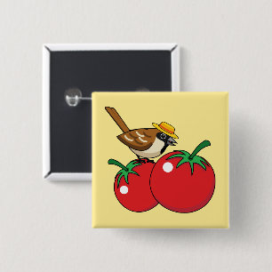 Chapa Cuadrada Lover Sparrow Orgánico come tomate rojo
