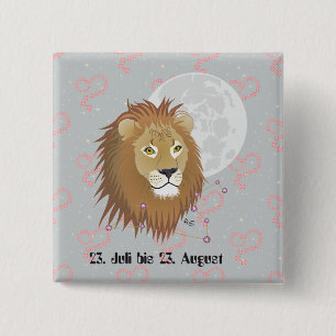 Chapa Cuadrada Löwe 23. Juli bis 22. Botones de agosto