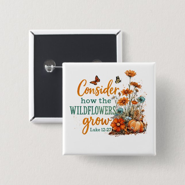 Chapa Cuadrada Lucas 12:27 (Anverso y reverso)