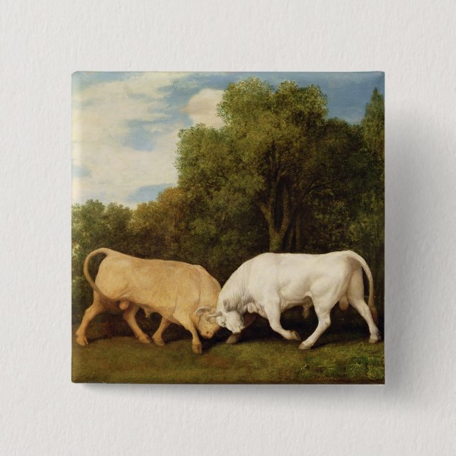 Chapa Cuadrada Lucha de toros de George Stubbs el |, 1786 (aceite (Anverso)