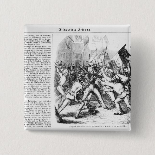 Chapa Cuadrada Lucha entre los republicanos y el parlamento (Anverso)