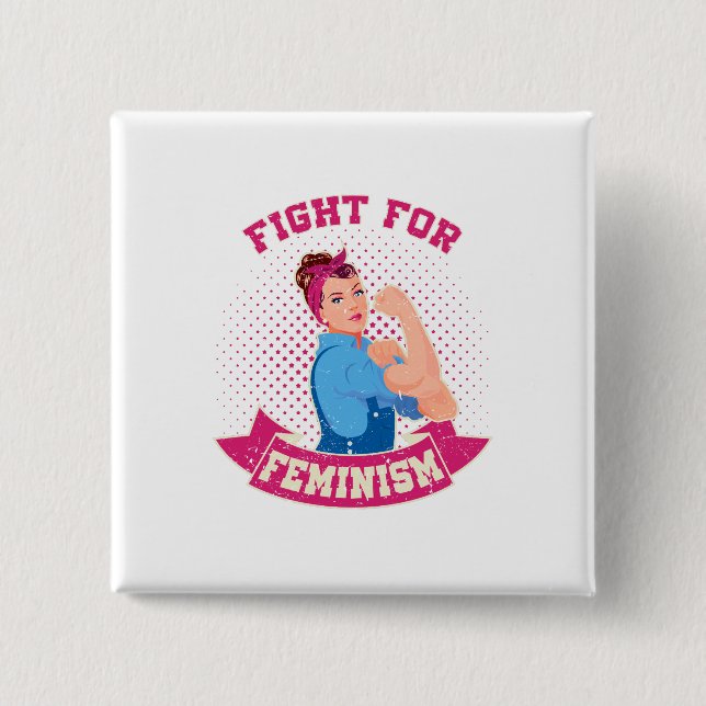 Chapa Cuadrada Lucha por el feminismo Guay por el movimiento femi (Anverso)