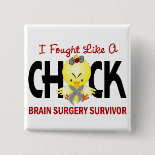 Chapa Cuadrada Luché como un superviviente de la neurocirugía d