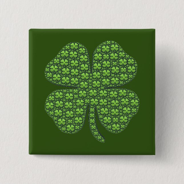 Chapa Cuadrada Lucky Irish Clover Dark Green (Anverso)